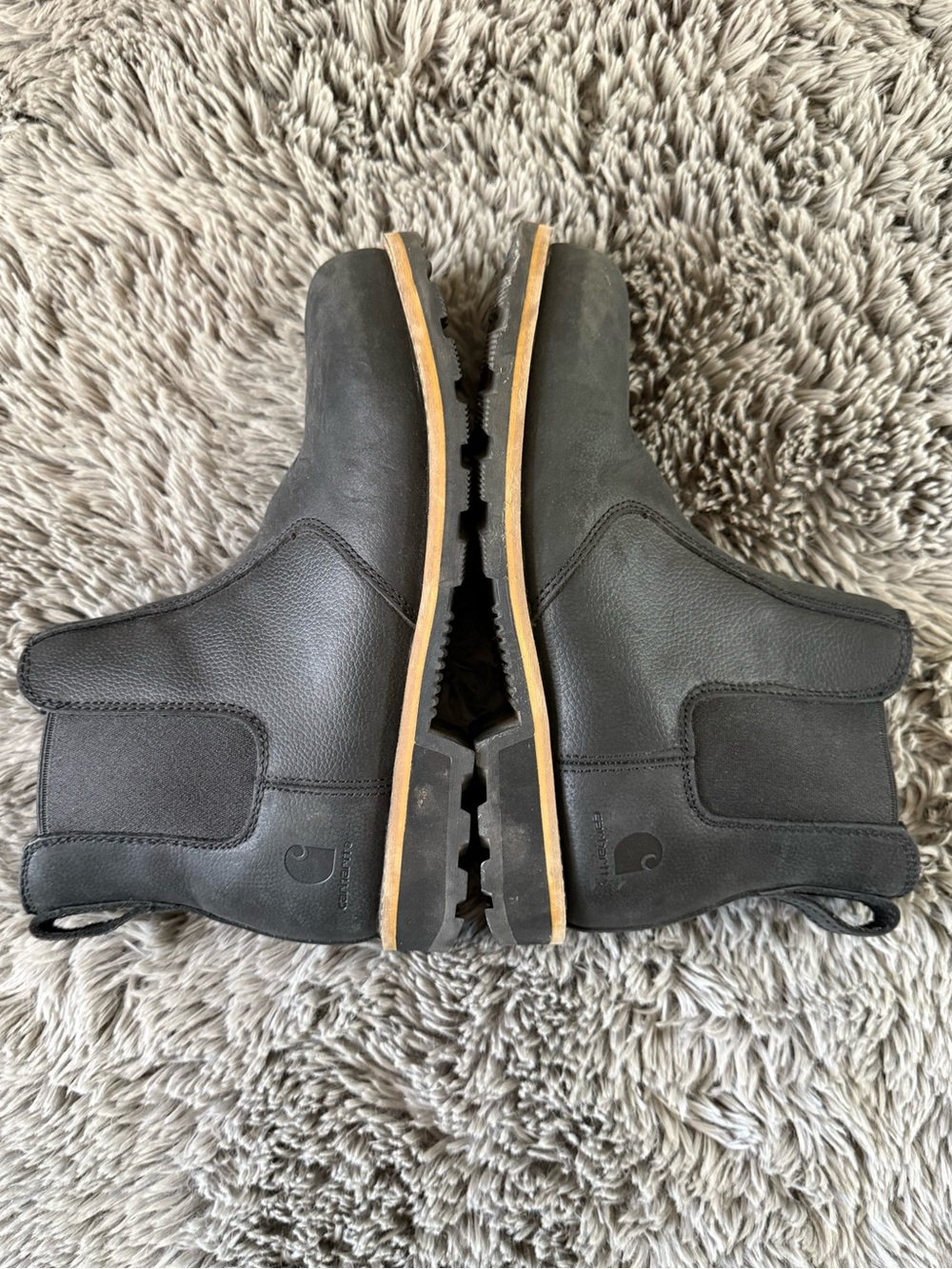 Carhartt Waterproof Leather Chelsea Work Boots Black EH Slip Resistant Womens 10